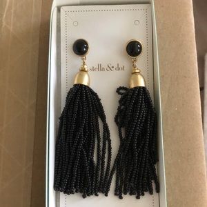 Gita Tassel Earrings Black